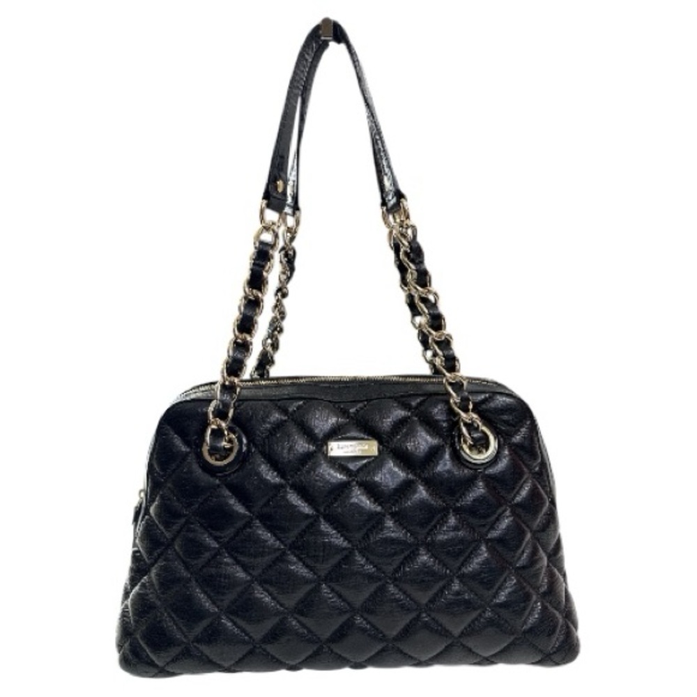 KATE SPADE  NEW YORK WOMEN’S GOLD COAST GEORGINA QUILTED BLACK GLITTER  PURSE